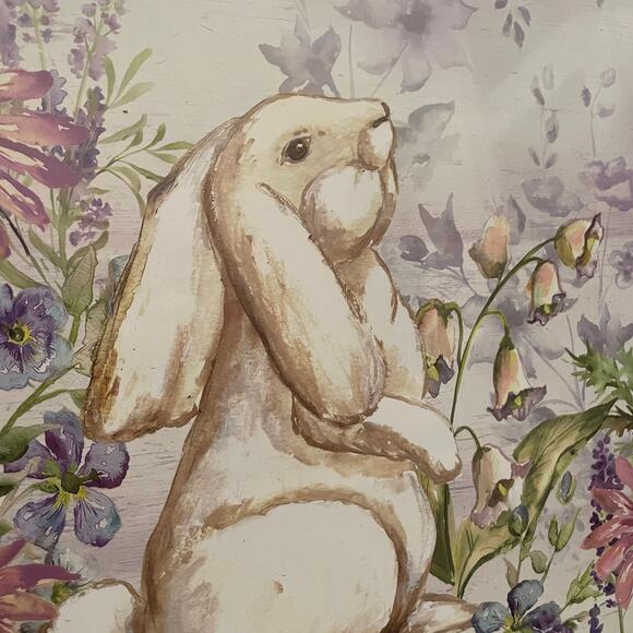 LAUREL HOME Floral Garden EASTER Bunny Cork Back Placemats 11x15 Set of 4 NEW - Picture 4 of 16